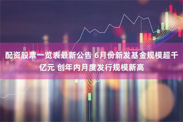 配资股票一览表最新公告 6月份新发基金规模超千亿元 创年内月度发行规模新高