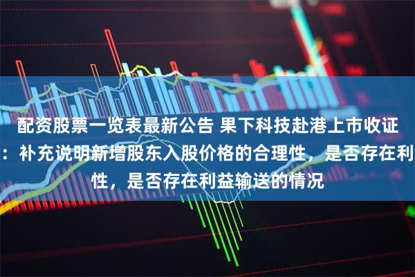 配资股票一览表最新公告 果下科技赴港上市收证监会反馈意见：补充说明新增股东入股价格的合理性，是否存在利益输送的情况